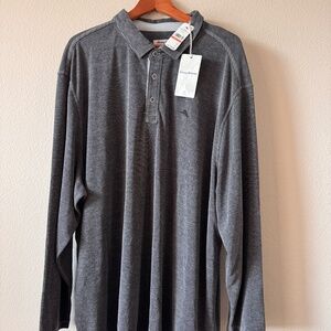 Tommy Bahama LS Polo 3XLB Gray